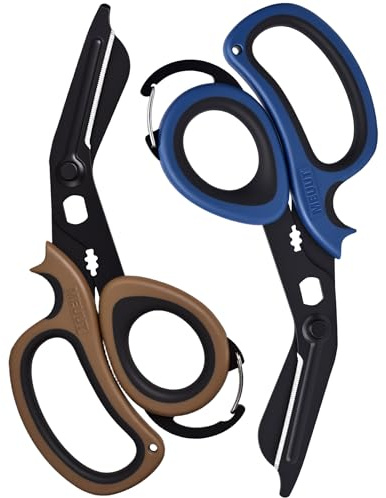 MEUUT 2 PCS All Purpose Scissor –7.5in Multi-Purpose Utility Scissors for Kitchen, Crafts, Camp, Emergency & Industrial Use Heavy Duty Stainless Steel with Micro-Serrated Blade for Left and Right Hand