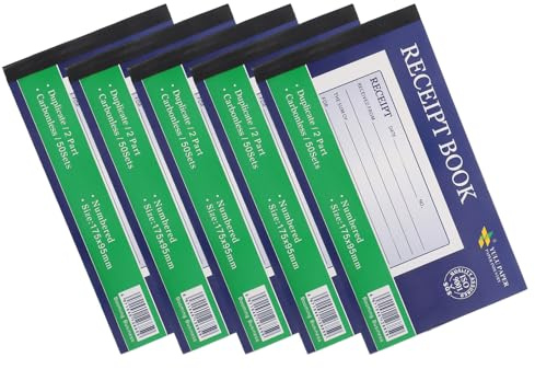 ifundom Bloc de Recibos de 2 Partes sin Carbono, 5 Libros de Formularios de Facturas Comerciales para Pequeñas Empresas, Talonarios de Pedidos para Restaurante, Gestión de Caja y Registro