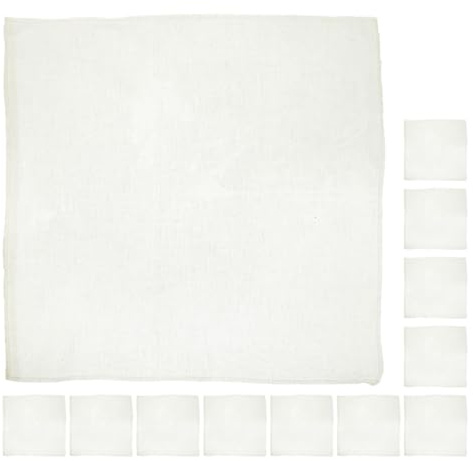 BESPORTBLE Lot de 12 Étamines en Coton 40x40 Cm, Passoire en Tissu Fin Réutilisable pour Filtrer Lait de Soja, Tofu et Sauces, Linge Filtrant Multi-usage Cuisine Maison Cuisine