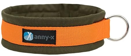 Anny·X Steckhalsband Fun Oliv-Orange | Gepolstertes Hundehalsband | Größe 5 (42-48 cm)