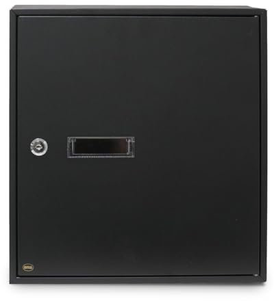 Amig - Cassetta postale delle lettere per interni | Da posizionare su pareti, pareti o porte | Acciaio | Colore: Nero | Misure: 40x36x10 cm | Bocca: 5 x 31,5 cm