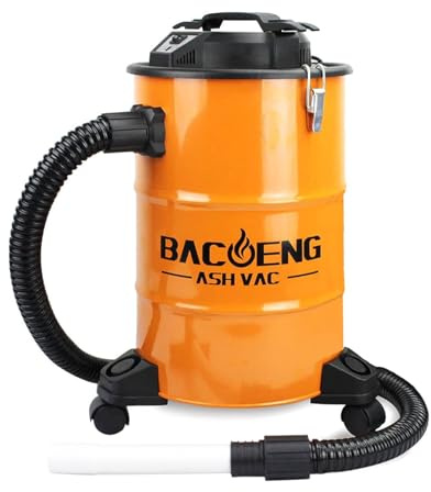 BACOENG Ash Vacuum Cleaner, 5.3 Gallon Ash Vacuum for Pellet Stoves, Wood Fireplace, Ash Vac Pellet Grill, Wood Stoves, Fire Pits