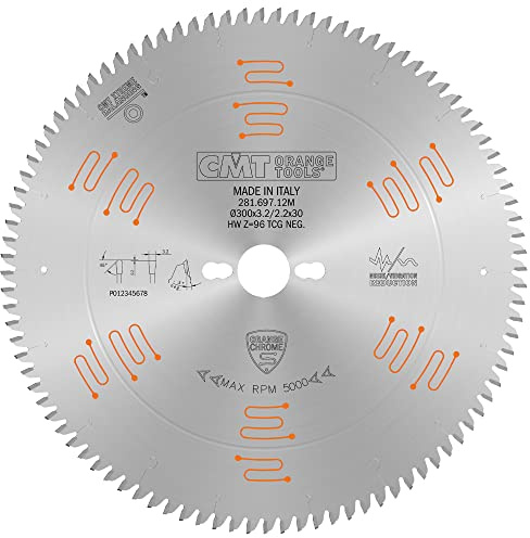 CMT ORANGE TOOLS 281.697.12M - LAMA TRAPEZOIDALE CHROME HW 300x3.2/2.2x30 Z96 TCG 3neg