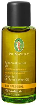 PRIMAVERA Pflegeöl Johanniskrautöl bio 6 x 50 ml - Aromaöl, Naturkosmetik - beruhigend, wärmend bei rissiger Haut - vegan