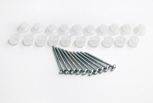 24 x Wellendach-Schrauben + Scharnierscheibe aus Nylon Nr. 10 x 2 Zoll