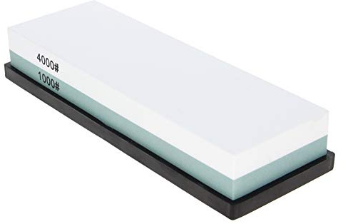Utoolmart Oilstone Premium Affilatrice per coltelli con combinazione di corindone bianco, grana 1000/4000, pietra abrasiva per affilare utensili, 1 pezzo
