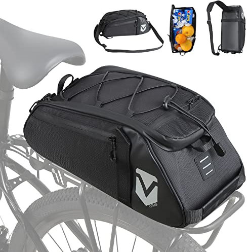 VERTAST Fahrradtasche für Gepäckträger mit Kühlfunktion 8L Volumen, Isolierende wasserdicht Gepäckträgertasche mit Regenschutz, Fahrradtaschen Umhängetasche mit Rucksackfunktion, (Schwarz5)