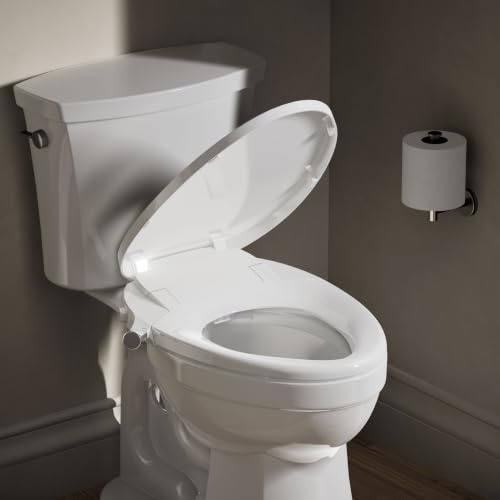 Kohler PureWash M300 Manual Elongated Bidet Toilet Seat, Chrome Handle, Quiet-Close Lid Prevents Slamming, Toilet Bidet, Easy Installation with Quick-Release Hinges, Self-Cleaning Wand