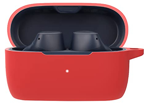 GIOPUEY Hülle für Jabra Elite 3, Silikon Stoßfeste Schutzhülle, Ultradünn Case Cover, Kein Geruch, Hülle Silikon - Rot
