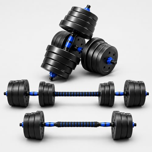 Lacestone 2in1 Hantelset Kurzhantel Langhantel Set Hanteln Krafttraining Gewichte Dumbbells
