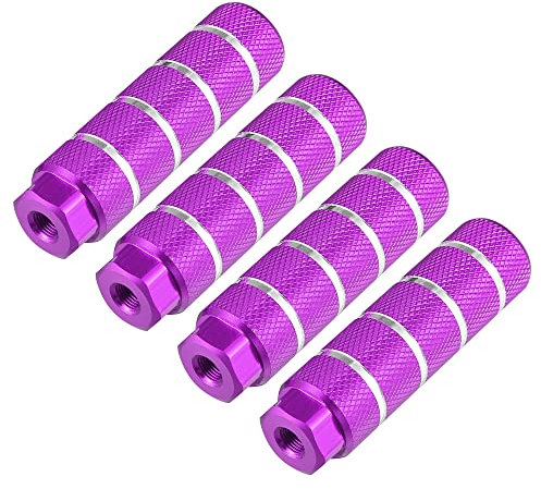 X AUTOHAUX 4 Stück Hintere Fußrasten für BMX MTB Fahrräder Passend für 3/8 Zoll Achsen Lila