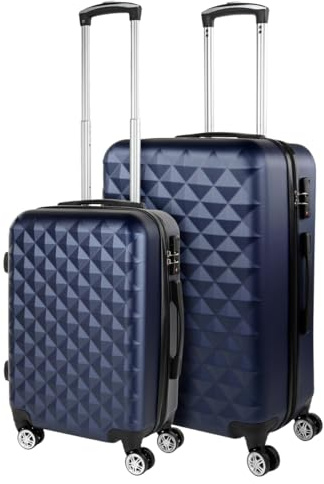 ITACA - Juego Maletas De Viaje rígidas Trolley con Candado de Combinacion TSA y 4 Doble Rueda 360° Set Maletas De Viaje Ligeras y Resistentes, Azul