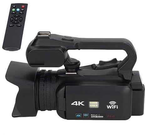 Bewinner Caméscope Full HD 4K avec Microphone, écran Tactile 3,0 Pouces, 48MP 18X Zoom WiFi Enregistreur de Caméra Numérique Professionnel avec Télécommande