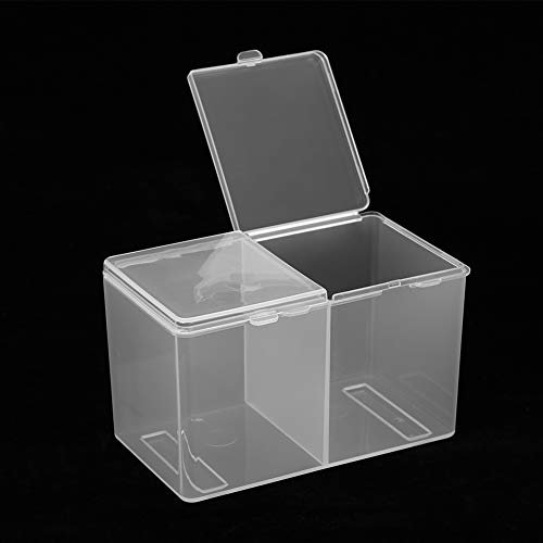 Coton Acrylique 2 Grilles Coton Tampons Récipient Vernis À Ongles Poudre De Paillettes Organisateur Boîte De Rangement Cotons-tiges Titulaire Nail Art Outil Manucure Coton Tampon