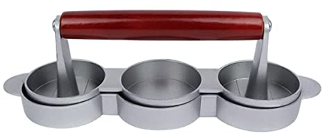 Non Stick Burger Press, Single/Double/Triple-Grid Hamburger Press, Food Grade Alloy Burger Patty Maker with Handle, Easy Release Hamburger Meat Grill Beef Mould Press, for Outdoor Camping BBQ Grill (