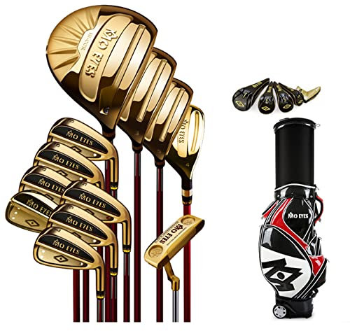 Golfschläger-Set für Herren, Titanlegierung, hoher Rückprall, komplettes Set, 12 Sätze, einschließlich 3 Hölzer, 7 Eisen, 1 Putter, 1 Eisenholz, 1 Tasche, geeignet für Golf zu Hause im Freien (Farbe: