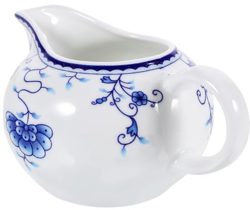 PRETYZOOM Sauciere Aus Porzellan 140 Ml Blau Und Weiß Mini-Milchkännchen Aus Porzellan Keramik-Milchkännchen Espresso-Krug Espresso-Kaffeetasse