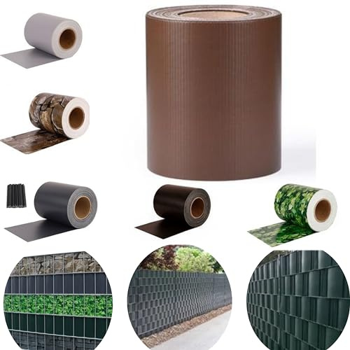 Pinto Ferramenta Frangivista Balcone PVC Telo Copri Ringhiera Striscia Impermeabile Anti-UV Occhiellato Frangivento Privacy Schermatura Recinzione Terrazzo Giardino con Accessori (H19X35MT, Marrone)