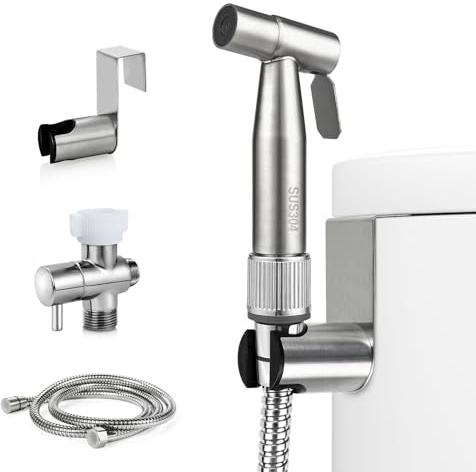 Blissland Bidet Sprayer for Toilet with Adjustable Water Pressure, Handheld Bidet Sprayer Kit- Stainless Steel（Don't‌ Use Teflon Tape for Installation）