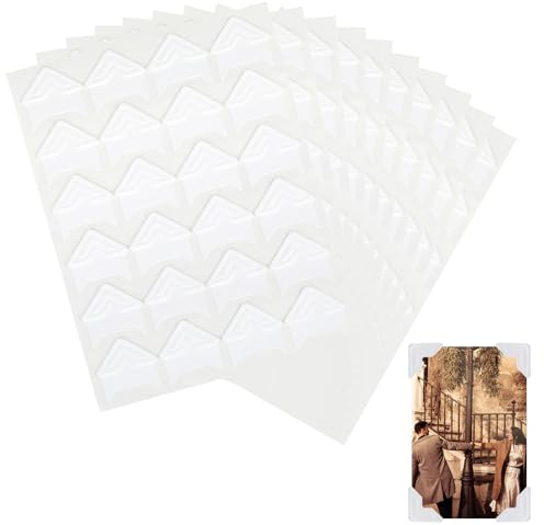 240 Stück Fotoecken Selbstklebende Bilderecken für Scrapbooking, weiße Fotoeckenaufkleber, Foto-Montageecken für DIY-Scrapbook, Fotoalbum, Tagebuch, 10 Blatt