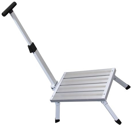 Large Single Folding Step with Handrail (Caravan Motorhome Collapsible Foldable Platform)