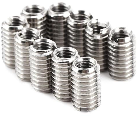 FloralGrace 15 pezzi inserto filettato manicotto filettato M6 su M4 acciaio inox dado riduttore kit di conversione attrezzi di riparazione (interno M4 x 7 esterno M6 x 10 lungo 10 mm)