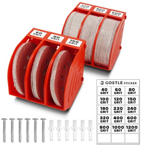 125 mm Professional Sanding Discs Storage Bins - 6 Box Set for Efficient Organization, Offset Snap-On Connection, Grit Classification, Space-Saving Design and Versatile Application - Red