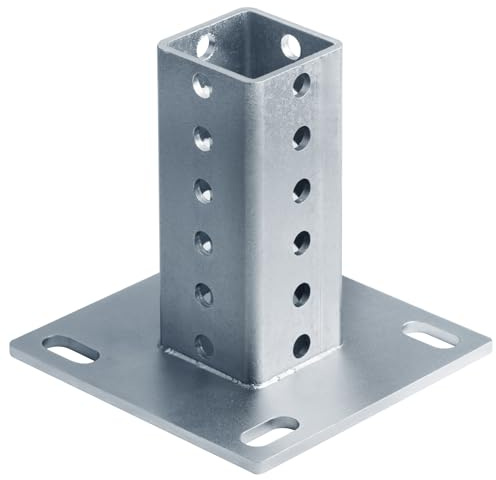 Fanmao Square Sign Post Anchor Base for 2 x 2 Sign Post, Surface Mount Flange Base, 1 Pack