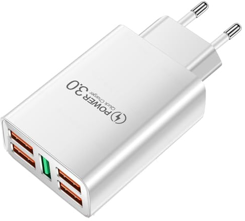 Estación De Carga USB Multipuerto, Bloque De Cargador USB Múltiples Puertos - Bloque De Carga De 5 Puertos | Bloque De Cargador USB, Cargador Multipuerto, Enchufe De Pared, Estación De Carga Para