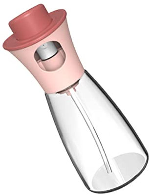 DECHOUS Ölsprühflasche Glas Mit Pp Kunststoff Sprühkopf Lebensmittelecht Transparente Ölflasche Für Kochen Grillen BBQ Salate Effektive Ölkontrolle Rosa