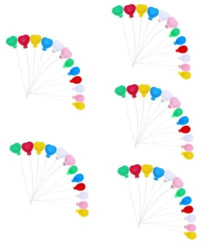 ARTIBETTER 5sets Mini Balloons: Colorful Mini Balloons - Miniature Dollhouse Decor for Micro Landscape, Cake Toppers & Party Decorations, 12pcs/Set