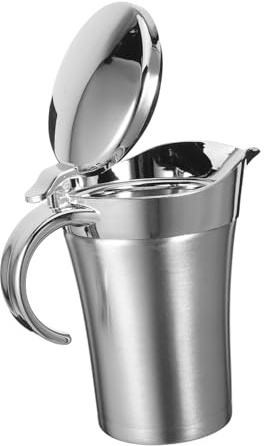 Cabilock Stainless Steel Thermal Gravy Jug Insulated Sauce Server Pitcher for Family Dinners and Special Occasions