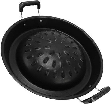 lyrlody Thai BBQ Grill Pan, Holzkohleplatten -Aluminium -Kochgeschirr Non -Stick Heißtopf Grill für Familienpicknicks Im Freien Im Freien (35 cm/13.78in schwarz)