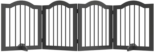 PawHut Absperrgitter Hund Faltbar Freistehend 208 x 61 cm Schwarz