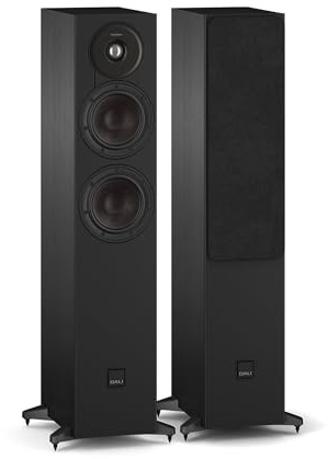 DALI SONIK Parti på 5 st Hi-Fi passiva golvstående fina högtalare – Dubbla 13,3 cm klarhetskonhögtalare, 2,8 cm mjuk dome tweeter, SMC-magnetsystem, svart bok (par)