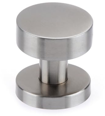 TiendaManilla Pomo de Puerta Entrada Acero Inoxidable - Diseño Seta 52mm Ø - Opción Giratorio o Fijo para Interior y Exterior Resistente - Acabado Moderno