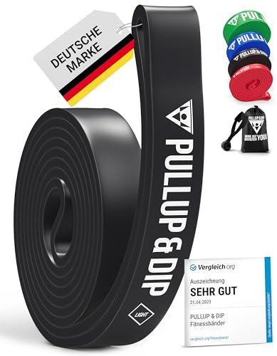 PULLUP & DIP Bandes de Résistance Bande Élastique avec Sac, Guide d'exercice et Ancrage de Porte (Sets), Bandes de Traction, Pull-Up, Bande de Fitness pour d'Entraînement, Calisthenics