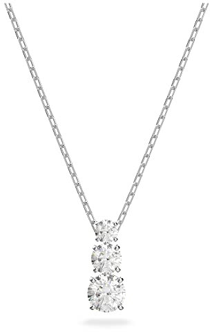 Swarovski Pendente Attract Trilogy, Taglio Round, Bianco, Placcato rodio