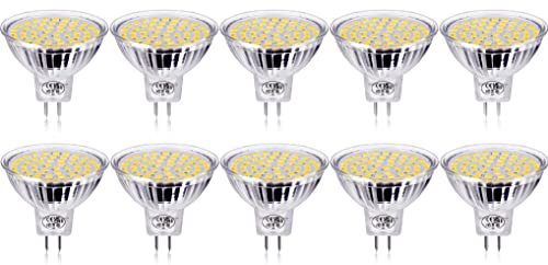 GVOREE MR16 GU5.3 LED 12V Light Bulbs 5W Daylight White Replace 40W Halogen GU 5.3 MR 16 Spotlight 4000K Neutral White 450 Lumens 120°Beam Angle (Pack of 10)