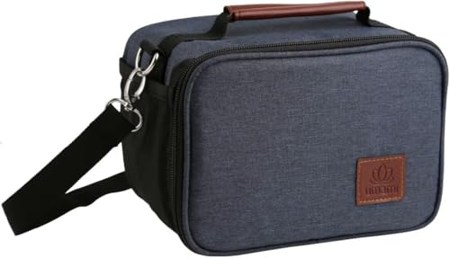 Umami Kühltasche Klein, isolierte Lunchtasche, faltbar, mit Tragegurt, | 4L, isoliert, spritzwassergeschützt, abnehmbarer Tragegurt, faltbar leicht zu reinigen für Büro, Picknick, Reisen, Marineblau