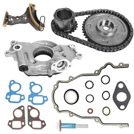 Oil Pump Timing Chain Kit M295HV with Timing Cover Gasket Replacement For 2007-2013 Chevy Avalanche Silverado Suburban GMC Sierra Cadillac Buick 5.3 6.0 6.2
