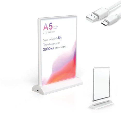 MY-LETTERS Rechargeable A4 Desktop Advertising Light Box – Double Sided LED Display Stand