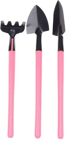 NHEISSCF Gardening tools,garden shovel,trowel set, 2/3PCs/Set Shovel Rake Plng Tools Combination Home Gardening Tool Set Balcony Home-grown Mini Digging Suits (Color : Pink)