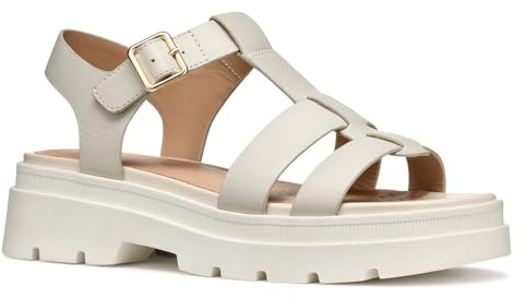 Geox D ADACTER S B - Sandalo Piatto Donna, Lt Sand,