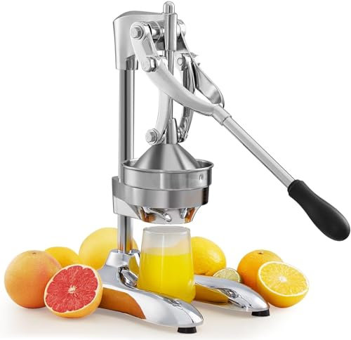 Mavdecll Extractor De Jugo Manual, Exprimidor De Cítricos con Brazo De Palanca Resistente, Acero Inoxidable De Grado Alimenticio, para Exprimir Frutas con Piel Suave, Mango Antideslizante