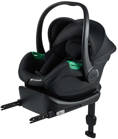 Kinderkraft Mink PRO 2 i-Size 40-87 cm Babyschale, Kindersitz mit isofix Mink FX2-Basisstation, Autositz von Geburt Gruppe 0+, Verstellbare Kopfstütze, Einsatz für die Jüngsten im Set, Schwarz