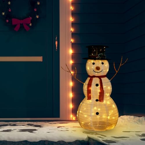 Figura Natalizia Pupazzo di Neve a LED Tessuto Pregiato 90 cm (5,6KG)