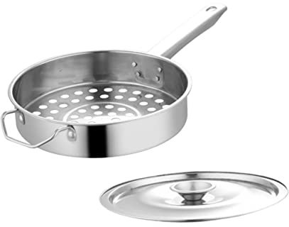 Holibanna Colador De Cocina Para Camarones Orificios Grandes 1,2 Cm, Acero Inoxidable, Mango Largo, Resistente a Arañazos, Apto Para Hogar y Restaurante, Colador De Malla Práctico y Fácil De Limpiar