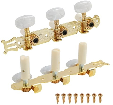 2 Stück Gitarre Saiten Stimmwirbel 3L + 3R, Mechaniken Stimmwirbel Knöpfe