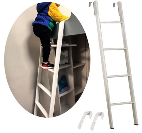 Scaletta Letto a Castello Bambini Adulti Scala a Castello Doppia, Scale a Castello in Metallo per Camper E Roulotte per Soppalco Dormitorio, Scala a Gradini Corti Sostitutiva/Scala a Saliscendi con G